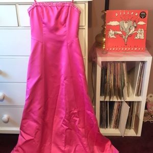 Vintage Cache y2k Princess Barbie Ball Gown Skirt Maxi Dress Prom Pink Wedding 4